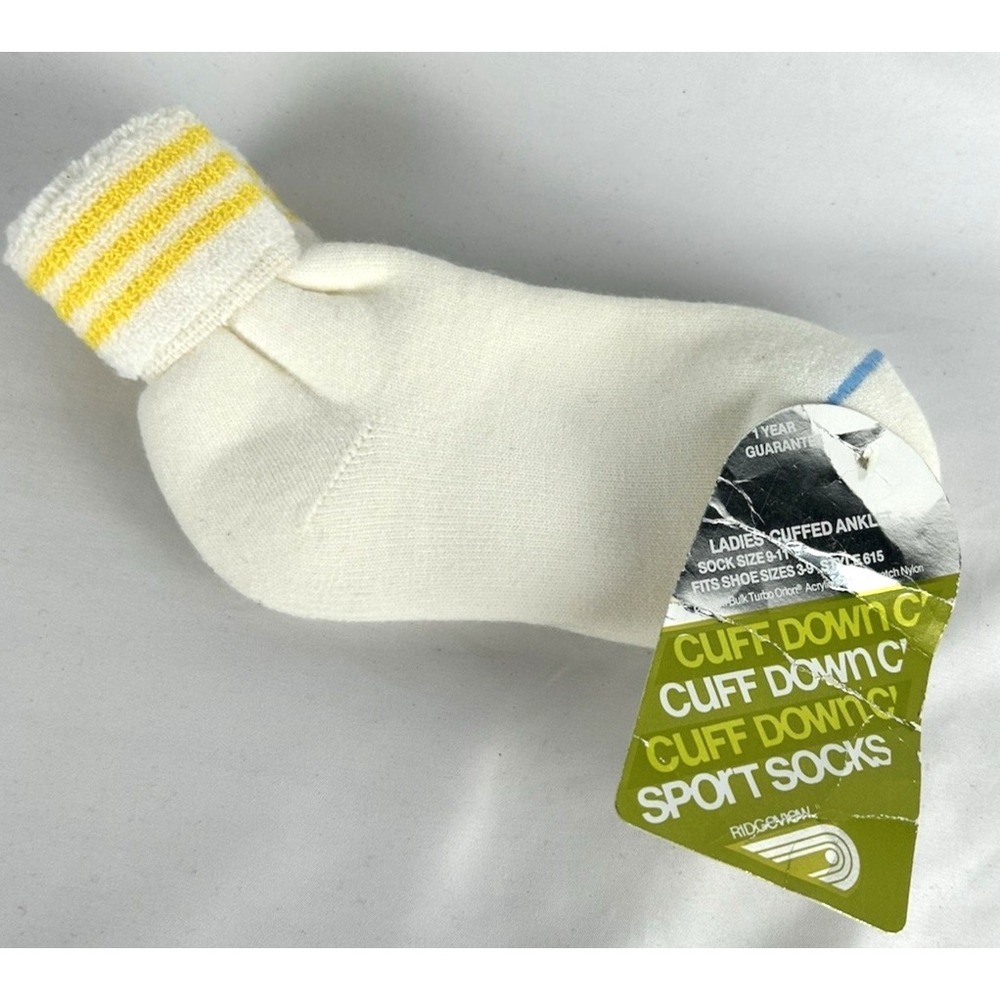 NEW Vtg Ridgeview Ladies Cuff Down Sport Socks Womens 9-11 Cuffed Anklet